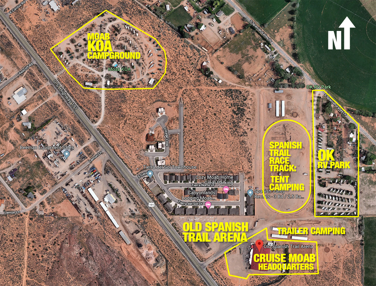 map of Cruise Moab event area
